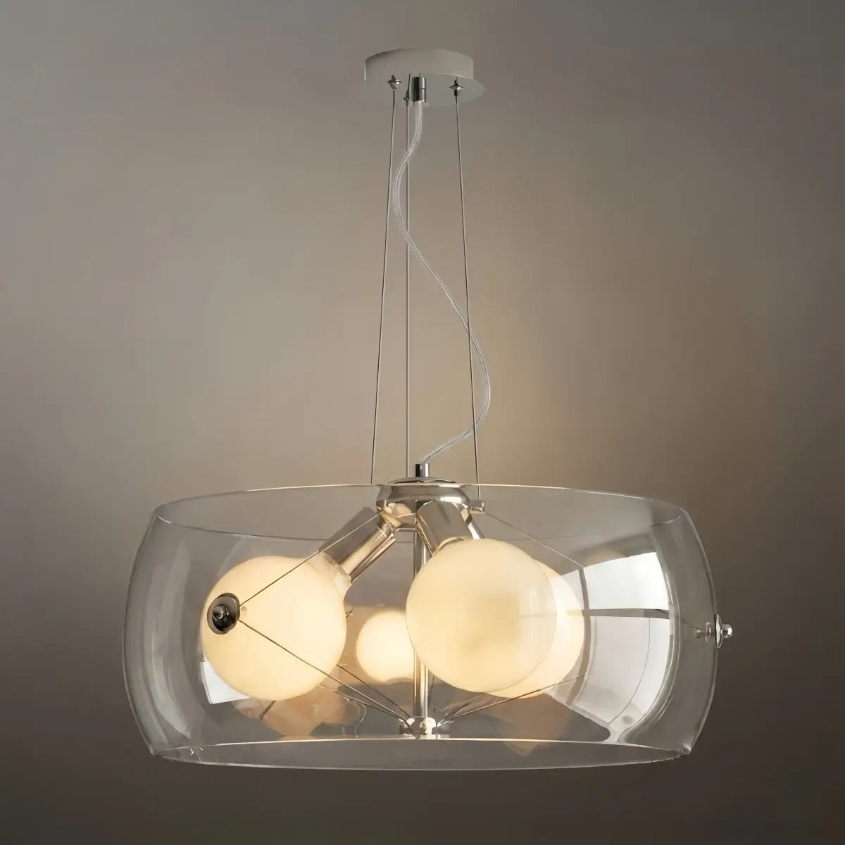 Industrial Cylinder Glass Pendant Light -- Clear or Smoked